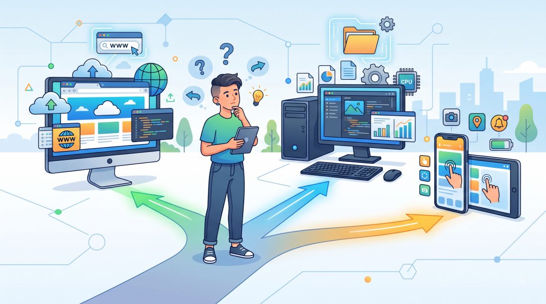 sistemas web, desktop e mobile