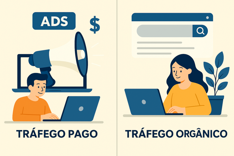 Diferença entre tráfego pago e tráfego orgânico